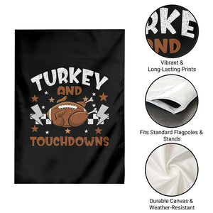 Thanksgiving Turkey And Touchdowns Football Season Garden Flag Game Day TS10 Print Your Wear