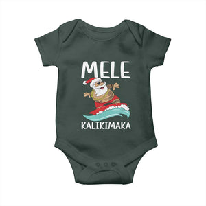 Hawaiian Christmas Baby Onesie Mele Kalikimaka Hawaii Surfing Santa Tropical Beach TS10 Print Your Wear