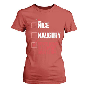 Christmas Santa T Shirt For Women Nice Naughty Never Mind I'll Buy My Own Stuff Xmas List TS10 Red Print Your Wear