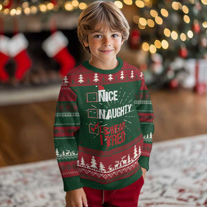 Santa Ugly Christmas Sweater Nice Naughty I Swear I Tried Xmas List TS10 Christmas Print Your Wear