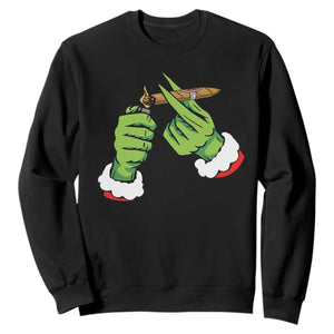 Pothead Christmas Sweatshirt Cannabis Weed Adult Christmas Party TS10 Black Print Your Wear