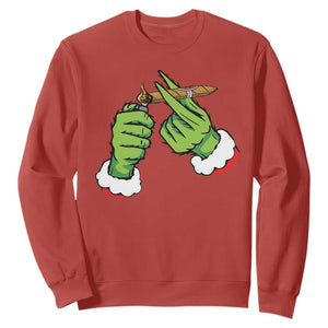 Pothead Christmas Sweatshirt Cannabis Weed Adult Christmas Party TS10 Red Print Your Wear