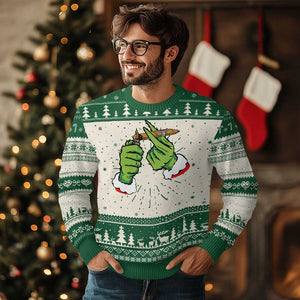 Pothead Ugly Christmas Sweater Cannabis Weed Adult Christmas Party TS10 Green Print Your Wear
