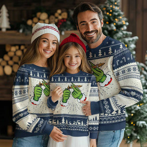 Pothead Ugly Christmas Sweater Cannabis Weed Adult Christmas Party TS10 Navy Print Your Wear