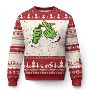 Pothead Ugly Christmas Sweater Cannabis Weed Adult Christmas Party TS10 Red Print Your Wear