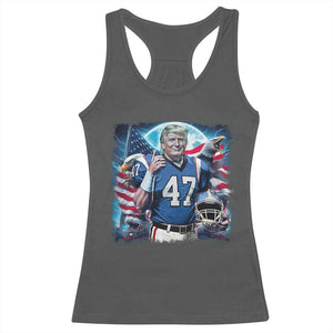 Trump Football Racerback Tank Top Vintage Sports Fan Game Day TS10 Dark Heather Print Your Wear