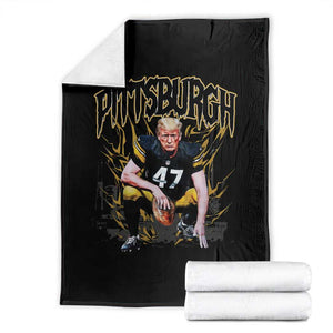Vintage Pittsburgh Throw Blanket Retro Sports Fan Trump 47 Streetwear Bootleg TS10 Black Print Your Wear