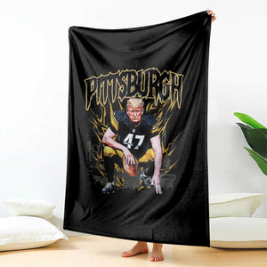 Vintage Pittsburgh Throw Blanket Retro Sports Fan Trump 47 Streetwear Bootleg TS10 Print Your Wear