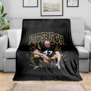Vintage Pittsburgh Throw Blanket Retro Sports Fan Trump 47 Streetwear Bootleg TS10 Print Your Wear