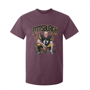 Vintage Pittsburgh T Shirt For Kid Retro Sports Fan Trump 47 Streetwear Bootleg TS10 Maroon Print Your Wear