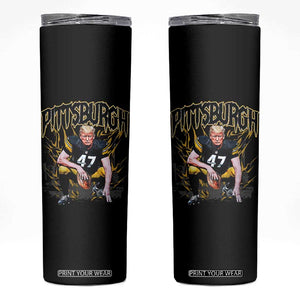 Vintage Pittsburgh Skinny Tumbler Retro Sports Fan Trump 47 Streetwear Bootleg TS10 Black Print Your Wear