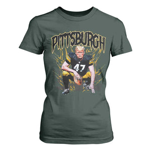 Vintage Pittsburgh T Shirt For Women Retro Sports Fan Trump 47 Streetwear Bootleg TS10 Dark Forest Green Print Your Wear