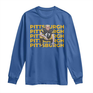 PFS Trump Football Long Sleeve Shirt Vintage Athletic Sports Fan Game Day TS10 Royal Blue Print Your Wear