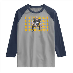 PFS Trump Football Raglan Shirt Vintage Athletic Sports Fan Game Day TS10 Sport Gray Navy Print Your Wear