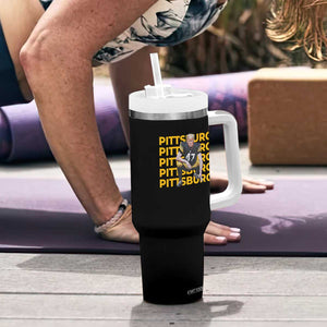 PFS Trump Football Tumbler With Handle Vintage Athletic Sports Fan Game Day TS10 Print Your Wear