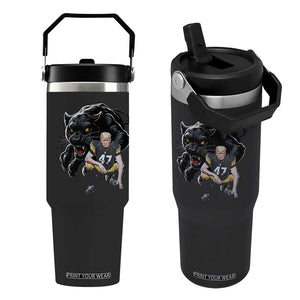 PFS Trump Football Flip Straw Tumbler Vintage Athletic Sports Fan Mascot Game Day TS10 One Size: 30 oz Black Print Your Wear