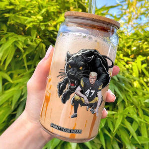 PFS Trump Football Glass Can Vintage Athletic Sports Fan Mascot Game Day TS10 Black Print Your Wear