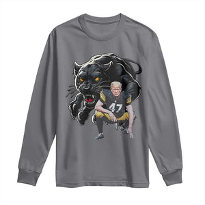 PFS Trump Football Long Sleeve Shirt Vintage Athletic Sports Fan Mascot Game Day TS10 Charcoal Print Your Wear