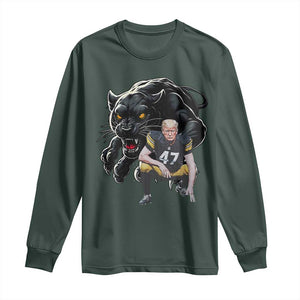 PFS Trump Football Long Sleeve Shirt Vintage Athletic Sports Fan Mascot Game Day TS10 Dark Forest Green Print Your Wear