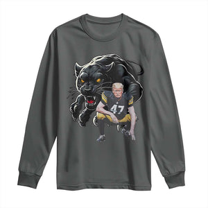 PFS Trump Football Long Sleeve Shirt Vintage Athletic Sports Fan Mascot Game Day TS10 Dark Heather Print Your Wear