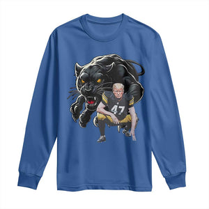 PFS Trump Football Long Sleeve Shirt Vintage Athletic Sports Fan Mascot Game Day TS10 Royal Blue Print Your Wear