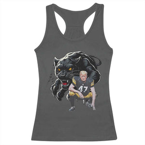 PFS Trump Football Racerback Tank Top Vintage Athletic Sports Fan Mascot Game Day TS10 Dark Heather Print Your Wear