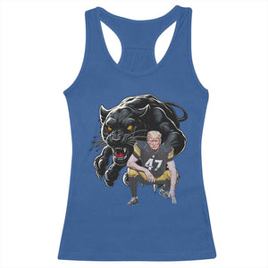 PFS Trump Football Racerback Tank Top Vintage Athletic Sports Fan Mascot Game Day TS10 Royal Blue Print Your Wear