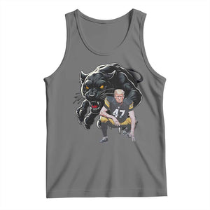 PFS Trump Football Tank Top Vintage Athletic Sports Fan Mascot Game Day TS10 Black Heather Print Your Wear
