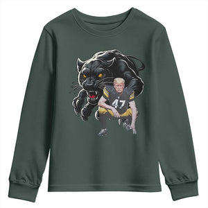 PFS Trump Football Youth Sweatshirt Vintage Athletic Sports Fan Mascot Game Day TS10 Dark Forest Green Print Your Wear
