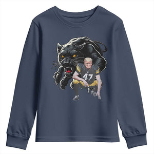PFS Trump Football Youth Sweatshirt Vintage Athletic Sports Fan Mascot Game Day TS10 Navy Print Your Wear