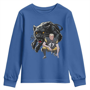 PFS Trump Football Youth Sweatshirt Vintage Athletic Sports Fan Mascot Game Day TS10 Royal Blue Print Your Wear