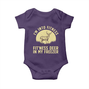 Hunting Baby Onesie I'm Into Fitness Fit'ness Deer In My Freezer Deer Hunter TS10 Purple Print Your Wear
