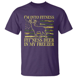 Hunting T Shirt I'm Into Fitness Fit'ness Deer In My Freezer Camo Flag TS10 Purple Print Your Wear