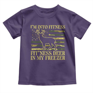 Hunting Toddler T Shirt I'm Into Fitness Fit'ness Deer In My Freezer Camo Flag TS10 Purple Print Your Wear