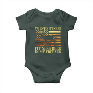 Hunting Baby Onesie I'm Into Fitness Fit'ness Deer In My Freezer American Flag TS10 Print Your Wear