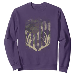 Deer Hunting American Flag Sweatshirt TS10 Purple Print Your Wear