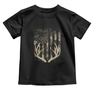 Deer Hunting American Flag Toddler T Shirt TS10 Black Print Your Wear