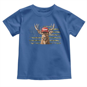 Hunting Trump Toddler T Shirt Antlers Deer Camouflage USA Flag Trump Support TS10 Royal Blue Print Your Wear
