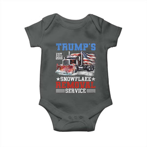 Support Trump Baby Onesie Funny Trump's Snowflake Removal Service 2024 US American Flag TS10 Dark Heather Print Your Wear