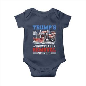Support Trump Baby Onesie Funny Trump's Snowflake Removal Service 2024 US American Flag TS10 Navy Print Your Wear