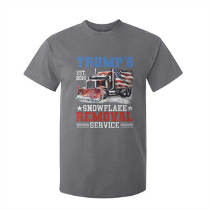 Support Trump T Shirt For Kid Funny Trump's Snowflake Removal Service 2024 US American Flag TS10 Charcoal Print Your Wear