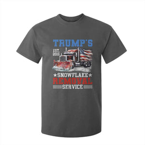 Support Trump T Shirt For Kid Funny Trump's Snowflake Removal Service 2024 US American Flag TS10 Dark Heather Print Your Wear