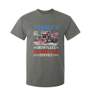 Support Trump T Shirt For Kid Funny Trump's Snowflake Removal Service 2024 US American Flag TS10 Military Green Print Your Wear