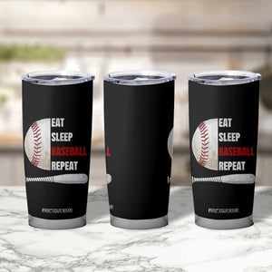 Baseball Player Tumbler Cup Retro Funny Eat Sleep Baseball Repeat TS10 Print Your Wear