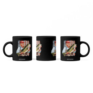 Patriotic Fisherman Coffee Mug American Flag Bass Fish Fisherman Trump TS10 Print Your Wear