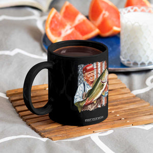 Patriotic Fisherman Coffee Mug American Flag Bass Fish Fisherman Trump TS10 Print Your Wear