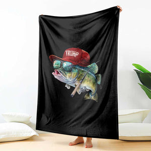 Trump Fishing Throw Blanket American Flag Bass Fish Fisherman TS10 Print Your Wear