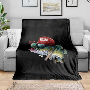 Trump Fishing Throw Blanket American Flag Bass Fish Fisherman TS10 Print Your Wear