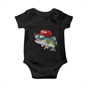 Trump Fishing Baby Onesie American Flag Bass Fish Fisherman TS10 Black Print Your Wear