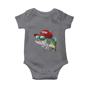 Trump Fishing Baby Onesie American Flag Bass Fish Fisherman TS10 Charcoal Print Your Wear